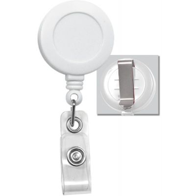 White Badge Reel / Clear Strap / Belt Clip (2120-3038)