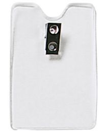 Vertical Top Loading Clear Vinyl Badge Holder with 2-Hole Clip