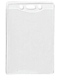 Vertical Top Loading Clear Vinyl Badge Holder with Chain Holes