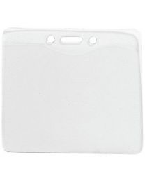 Horizontal Top Loading Clear Vinyl Badge Holder with Chain Holes