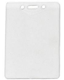 Vertical Top Loading Clear Vinyl Badge Holder with Chain Holes