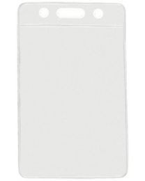 Clear Vertical Top Loading Color Bar Vinyl Badge Holder with Chain Holes