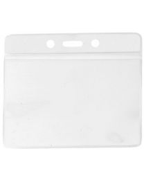 Clear Horizontal Top Loading Color Bar Vinyl Badge Holder with Chain Holes