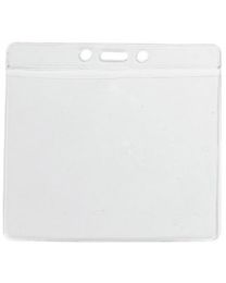 Clear Horizontal Top Loading Extra Large Color Bar Vinyl Badge Holder with Chain Holes