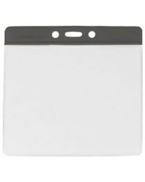 Black Horizontal Top Loading Extra Large Color Bar Vinyl Badge Holder with Chain Holes