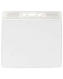White Horizontal Top Loading Extra Large Color Bar Vinyl Badge Holder with Chain Holes