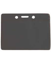 Black Horizontal Top Loading Color-Back Vinyl Badge Holder with Chain Holes