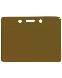 Brown Horizontal Top Loading Color-Back Vinyl Badge Holder with Chain Holes