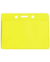 Yellow Horizontal Top Loading Color-Back Vinyl Badge Holder with Chain Holes
