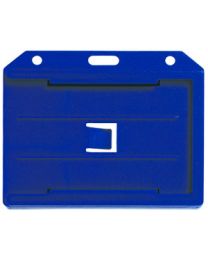 Blue Colored Molded Rigid-Plastic Two-Sided Multi-Card Holder