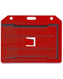 Red Colored Molded Rigid-Plastic Two-Sided Multi-Card Holder