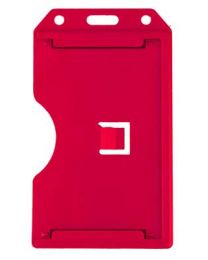 Red Colored Molded Rigid-Plastic Two-Sided Multi-Card Holder
