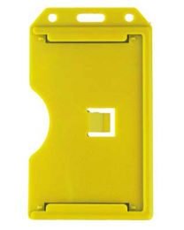 Yellow Colored Molded Rigid-Plastic Two-Sided Multi-Card Holder