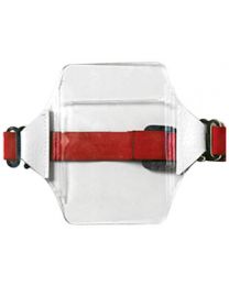 Vertical Back-Load Clear Vinyl Arm Band Badge Holder - Government/ Military Size