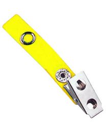 2-Hole Badge Clip with a Solid Colored Strap Yellow