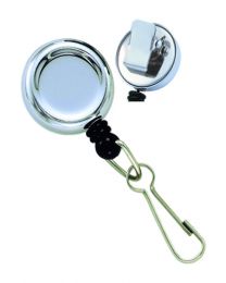 Chrome Key Reel with a Spring Clip and Metal Swivel Hook. 