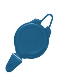 Blue Sports Badge Reel with a Flexible Hook and Snap Attachment 