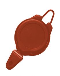 Red Sports Badge Reel with a Flexible Hook and Snap Attachment 