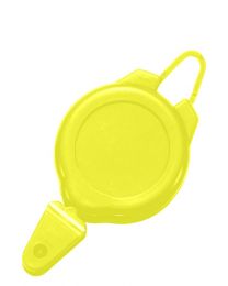 Yellow Sports Badge Reel with a Flexible Hook and Snap Attachment 