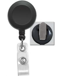 Black Badge Reel with a Clear Strap and Spring Clip Attachment
