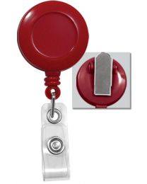 Red Badge Reel with a Clear Strap and Spring Clip Attachment