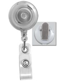 Translucent Clear Badge Reel with a Clear Strap and Spring Clip Attachment
