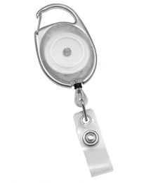 Translucent Clear Carabiner Badge Reel with a Clear Strap Attachment