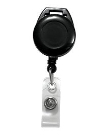 Black Lanyard Badge Reel with Clear Strap Attachment