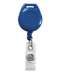 Navy Blue Lanyard Badge Reel with Clear Strap Attachment