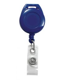 Royal Blue Lanyard Badge Reel with Clear Strap Attachment