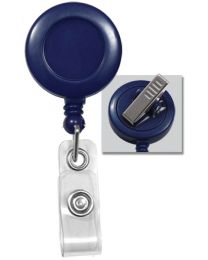 Blue Badge Reel with a Clear Strap and Swivel Spring Clip Attachment