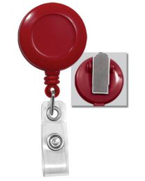Red Badge Reel with a Clear Strap and Swivel Spring Clip Attachment
