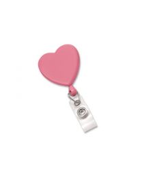 Pink Badge Reel with a Clear Strap and Swivel Spring Clip Attachment