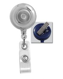Translucent Clear Badge Reel with a Clear Strap and Swivel Spring Clip Attachment