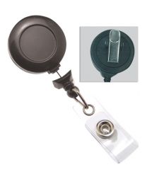 Gray No-Twist Badge Reel with a Clear Strap and Swivel Spring Clip Attachment
