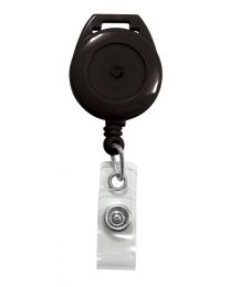 Black Lanyard Reel w/ Quick Lock and Clear Strap Attachment