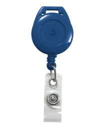 Navy Blue Lanyard Reel w/ Quick Lock and Clear Strap Attachment