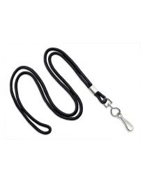 Black Round 1/8" Lanyard with a Metal Swivel Hook