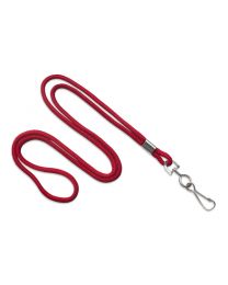 Red Round 1/8" Lanyard with a Metal Swivel Hook