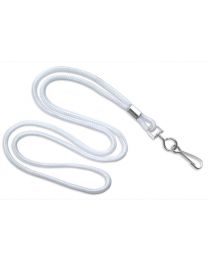 White Round 1/8" Lanyard with a Metal Swivel Hook