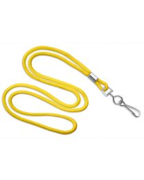 Yellow Round 1/8" Lanyard with a Metal Swivel Hook