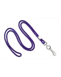 Purple Round 1/8" Lanyard with a Metal Swivel Hook