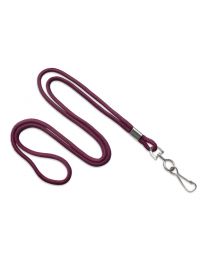 Maroon Round 1/8" Lanyard with a Metal Swivel Hook