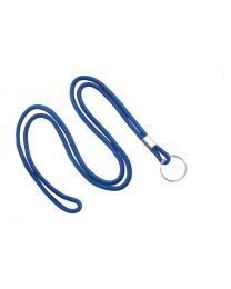 Royal Blue Round 1/8" Lanyard with a Metal Split Ring