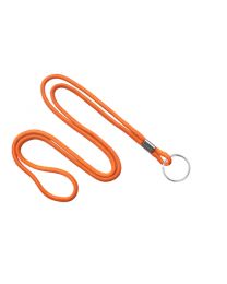 Orange Round 1/8" Lanyard with a Metal Split Ring