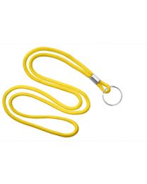 Yellow Round 1/8" Lanyard with a Metal Split Ring