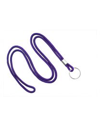Purple Round 1/8" Lanyard with a Metal Split Ring