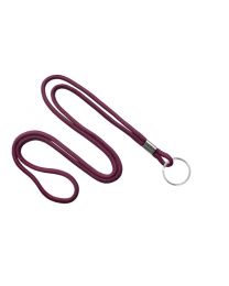 Maroon Round 1/8" Lanyard with a Metal Split Ring