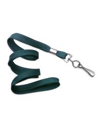 Teal 3/8" Flat Braid Woven Lanyard with a Metal Swivel Hook