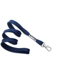 Navy Blue 3/8" Flat Braid Woven Lanyard with a Trigger Snap Swivel Hook